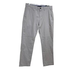 Tommy Hilfiger Men Flex Chino Pants Light Gray Flat Front Slim Fit Size 31x30